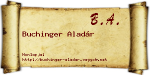 Buchinger Aladár névjegykártya